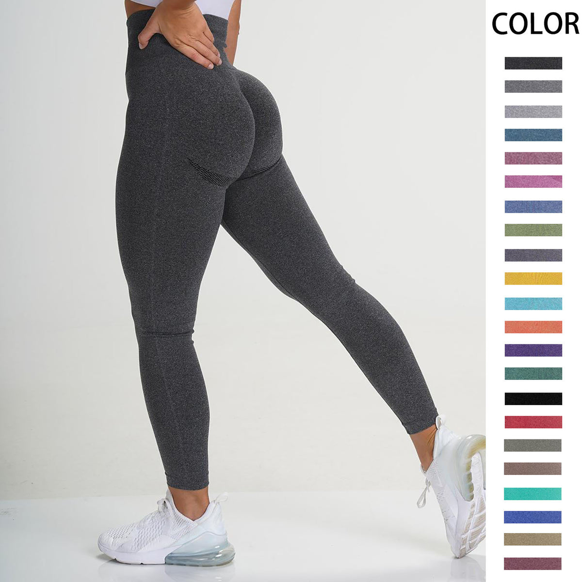 HIRUCE Women Seamless Multi Color Moisture Wicking Exercise Yoga Leggings