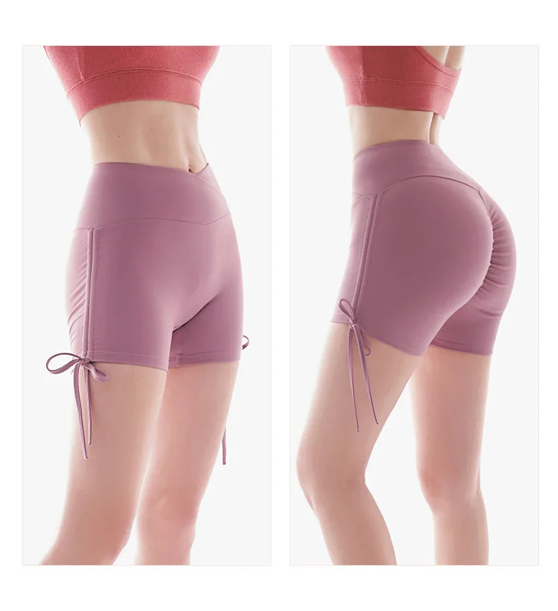 hiruce women Nylon Butt Lift Wrinkle pants