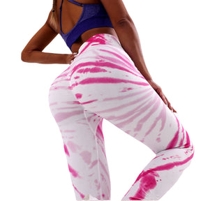 hiruce Women Tie Dye High Waist Hip Lift Fitness Tight Yoga Leggings