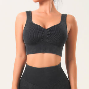 Hiruce seamless acidwashed women Croptop