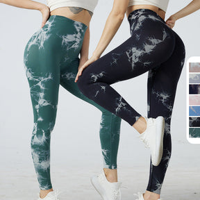 HIRUCE tie dye yoga sports leggings