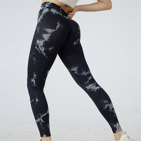 HIRUCE tie dye yoga sports leggings